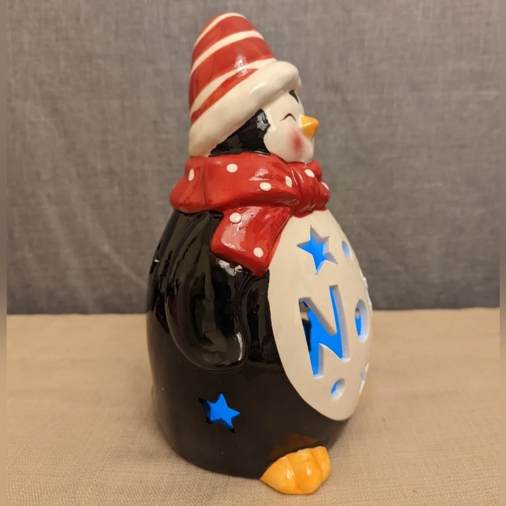 Loblolly Pines Holiday Luminaries Color Changing LED Ceramic Christmas Penguin